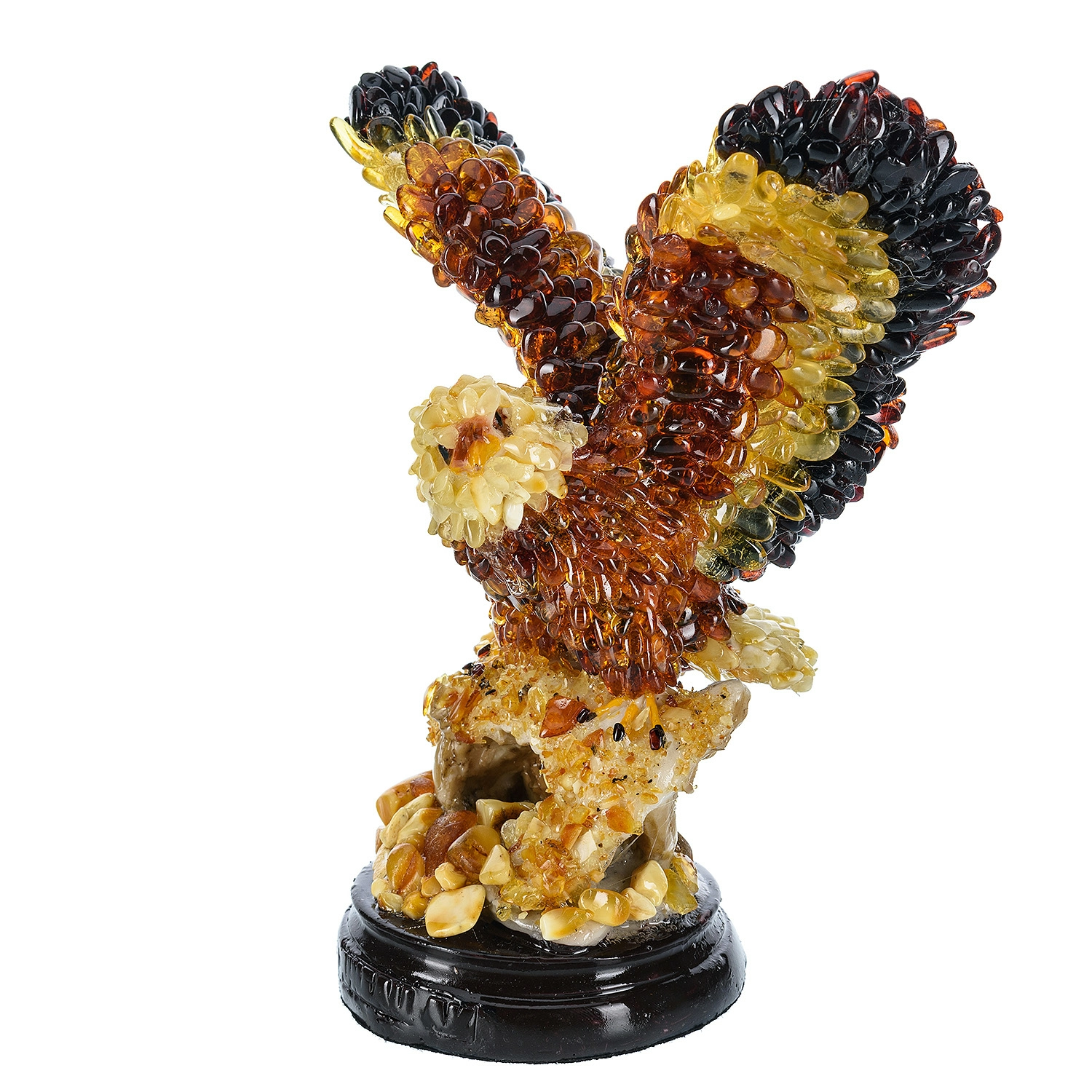 Tượng hổ phách "Đại bàng trên cành cây"