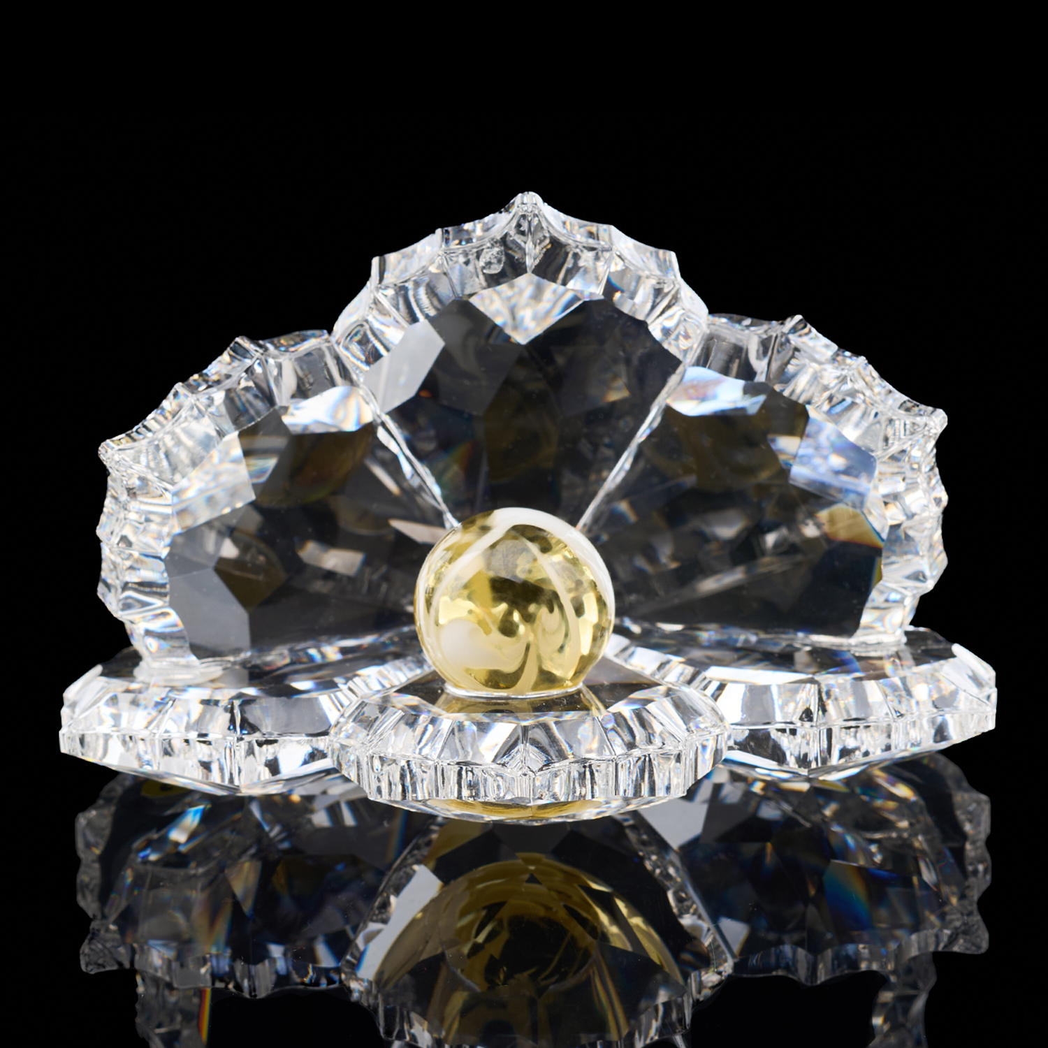 Quà lưu niệm pha lê "Chiếc lá đính ngọc trai"